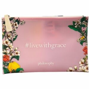 Philosophy Pink Floral Cosmetic Bag